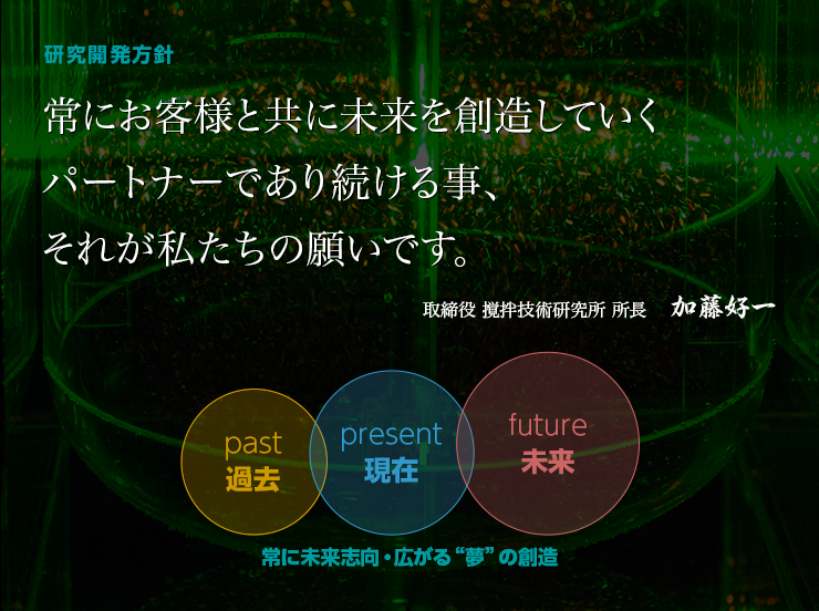 常にお客様と共に未来を創造していくパートナーであり続ける事、それが私たちの願いです。